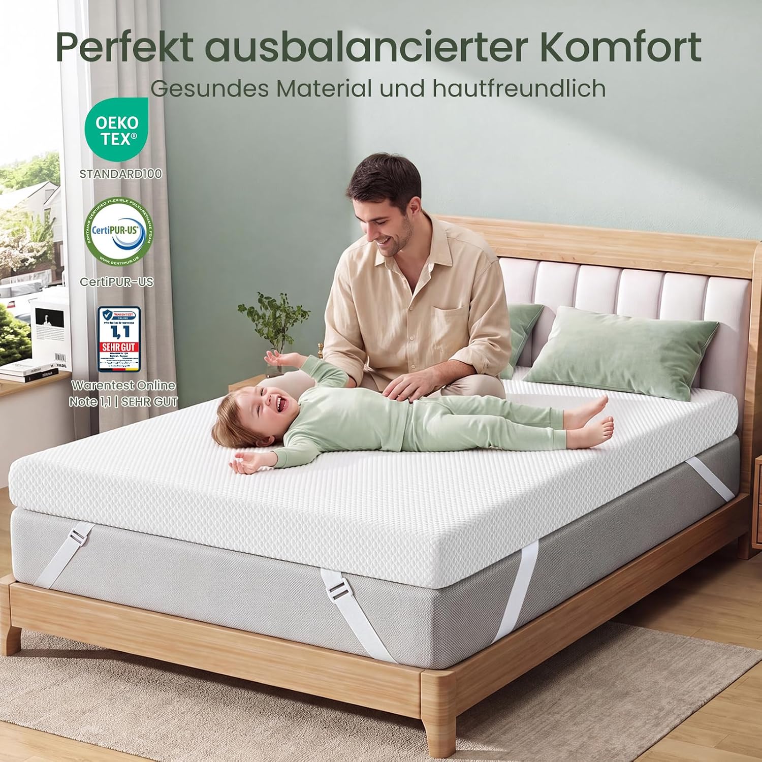 Thumbnail 6 de Zorvi Matratzen Topper 180x200 cm – 10 cm Gel Memory Foam + Stützschaum, OEKO-TEX zertifiziert, rutschfest