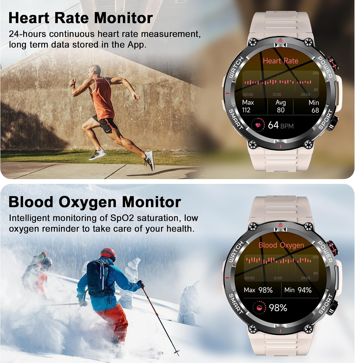 Detalle 2 de Blackview W50 Smartwatch Uomo e Donna: Orologio Intelligente Fitness con Chiamate Bluetooth e 100 Modalità Sportive
