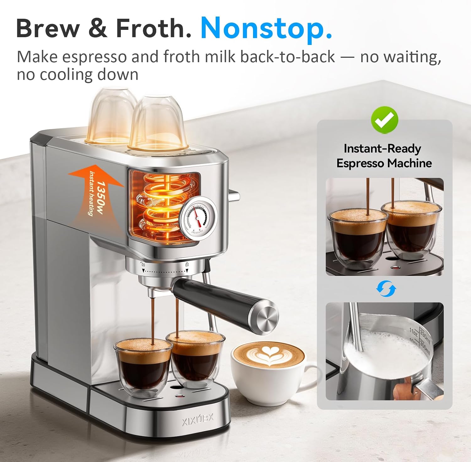 Thumbnail 4 de XIXUBX 20Bar Espresso Machine 42oz Water Tank