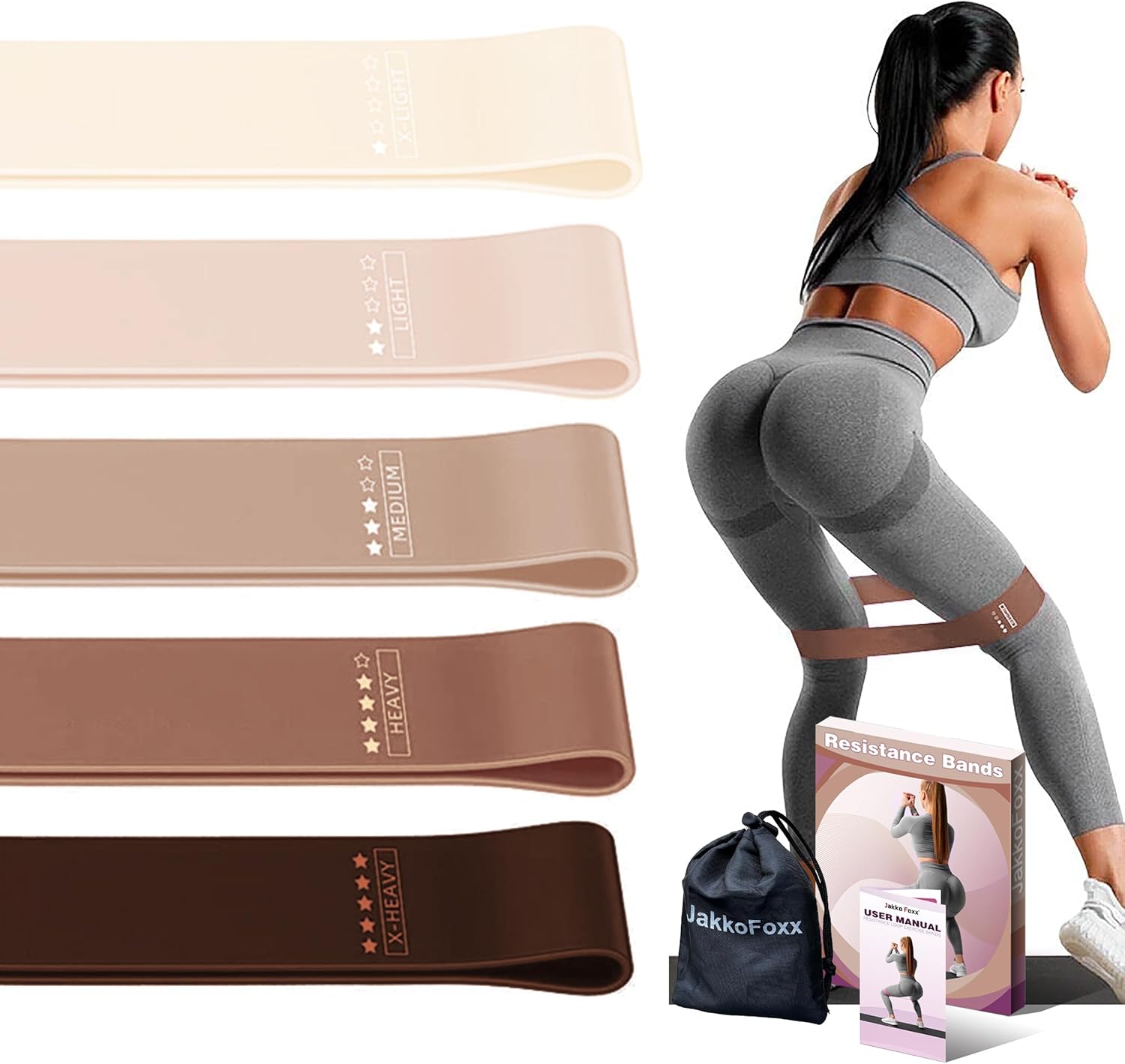 Thumbnail 6 de JAKKOFOXX Fitnessbänder 5er-Set mit 5 Widerstandsstufen – Widerstandsbänder für Training, Stretching & Physiotherapie