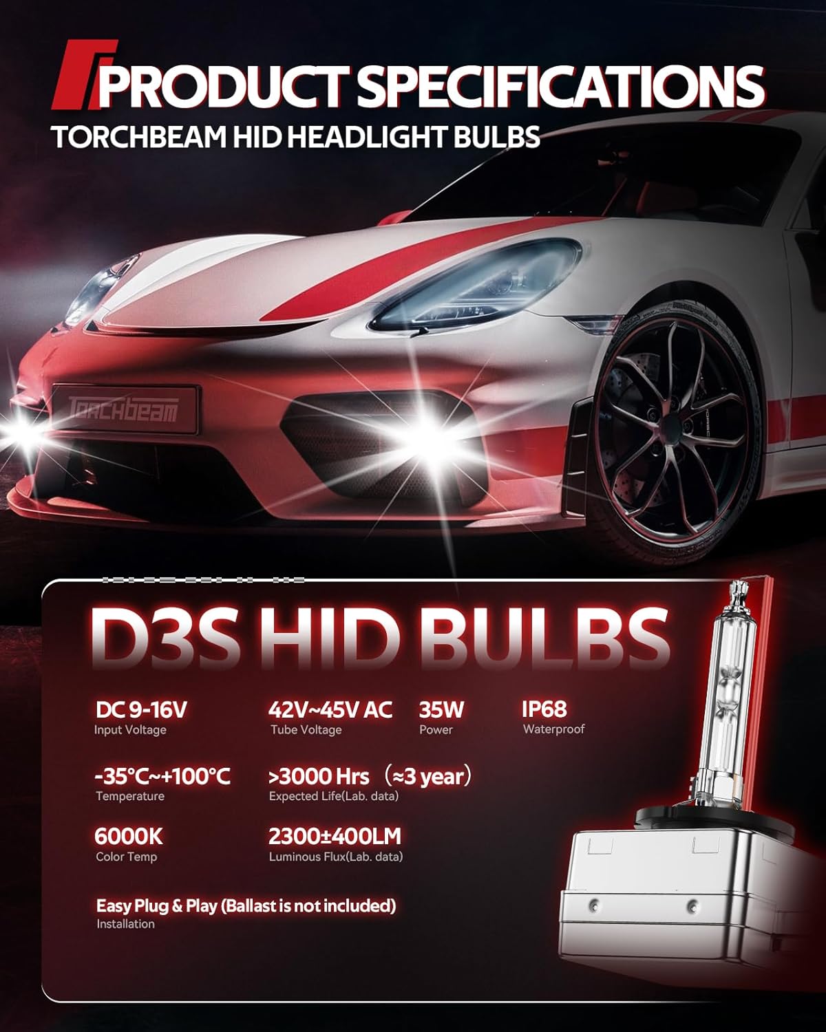 Detalle 2 de Torchbeam D3S HID Bulbs 6000K 35W