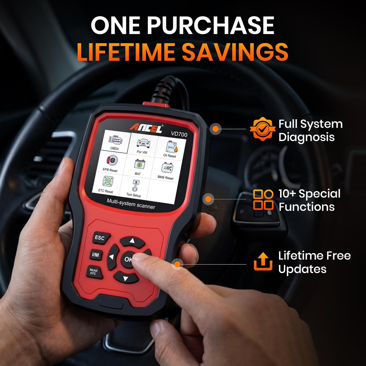 Detalle 2 de ANCEL VD700 OBD2 Scanner 2023