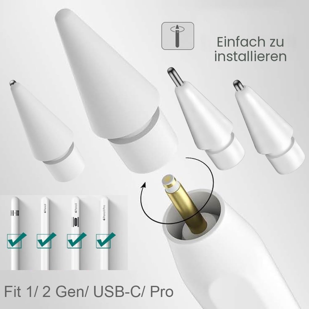 Thumbnail 1 de Ersatzspitzen-Set (6 Stück) für Apple Pencil kompatibel mit Pro/2. Generation/1. Generation/USB‑C