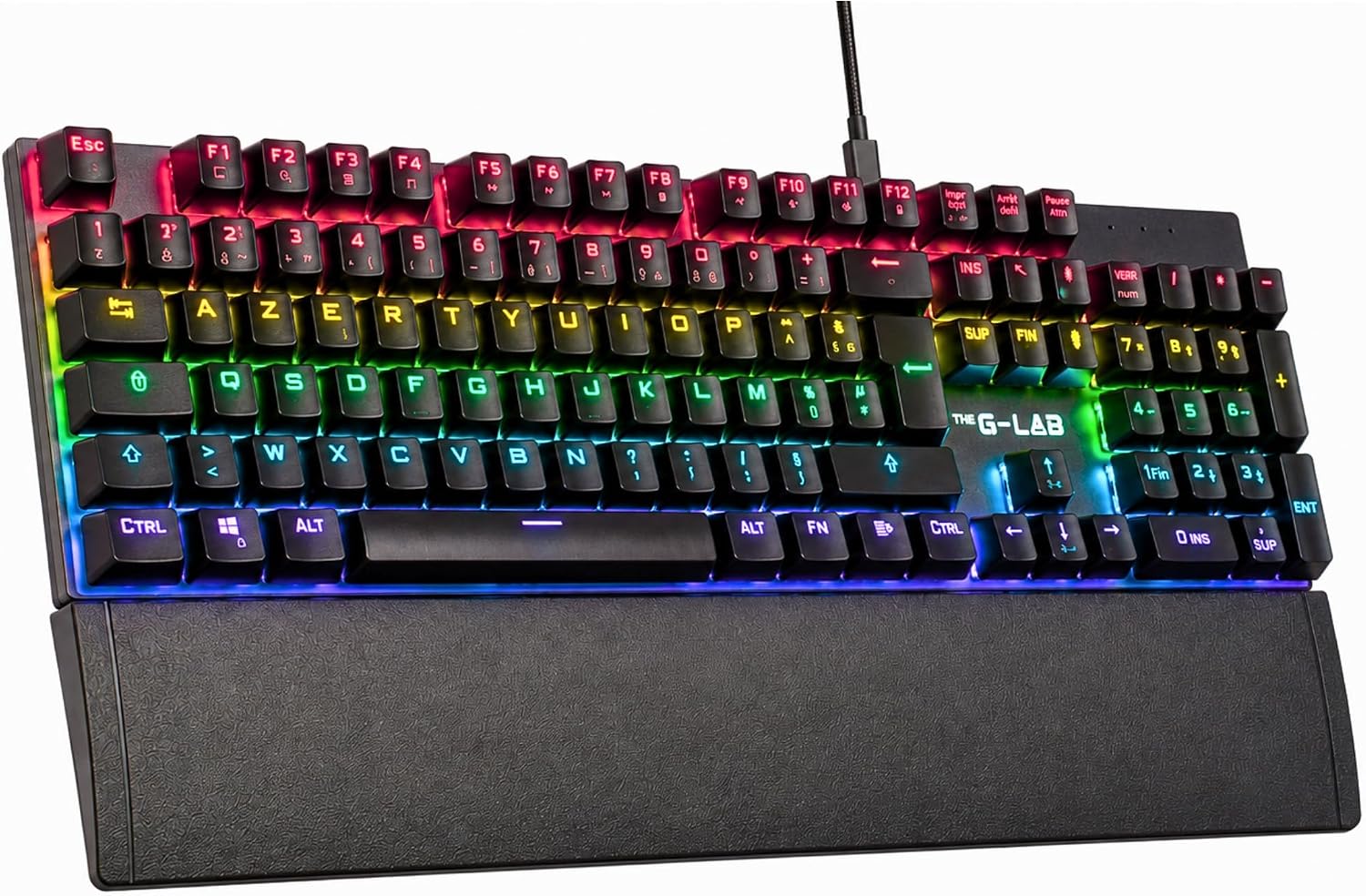 Detalle de THE G-LAB KEYZ-CARBON-EX/FR – klawiatura mechaniczna AZERTY RGB