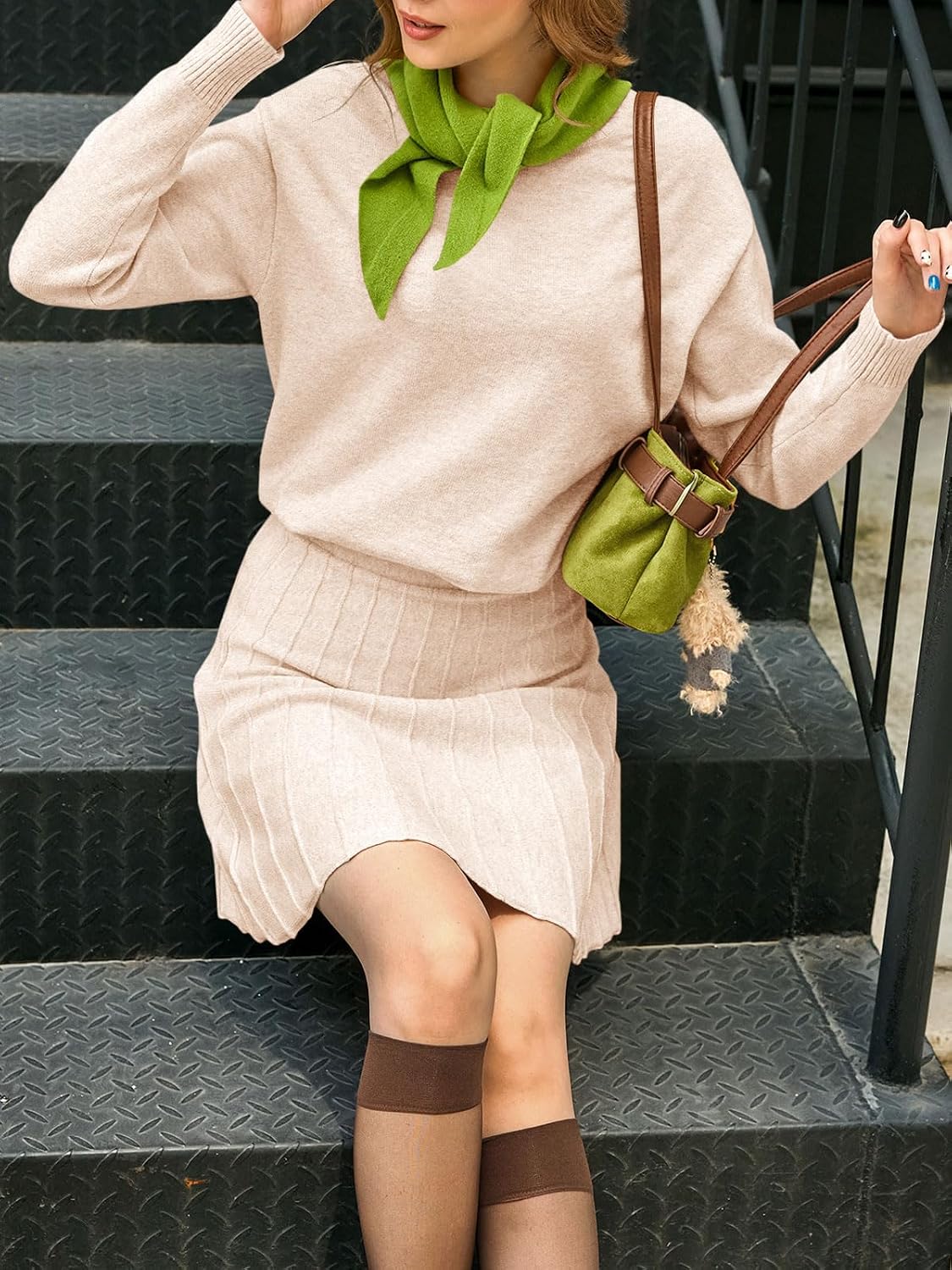 Thumbnail 4 de Tankaneo Skirt 2 Piece Sweater Set Pleated 1️⃣ 🎀