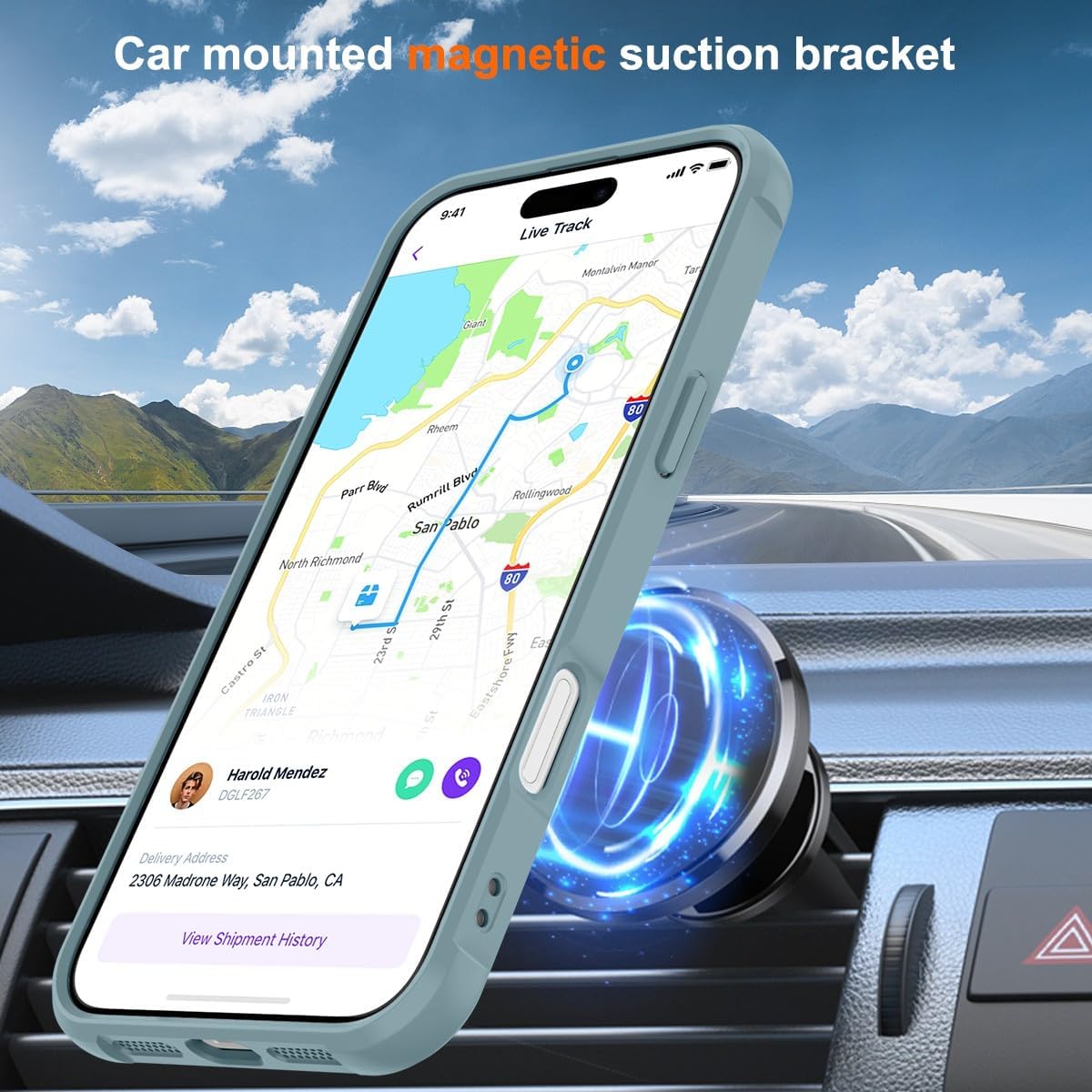 Thumbnail 3 de CHAOFEnG Magnetic Case for iPhone 17 with Stand — Teal Green, Military-Grade Protection