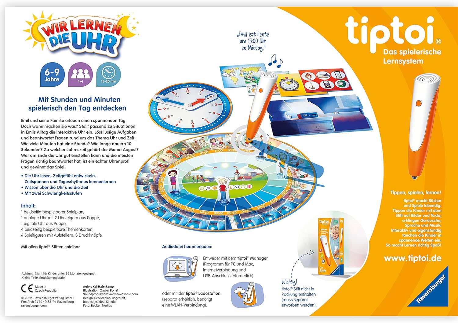 Thumbnail 2 de Ravensburger tiptoi® Spiel 00126 Wir Lernen die Uhr – interaktives Lernspiel ab 6 Jahren