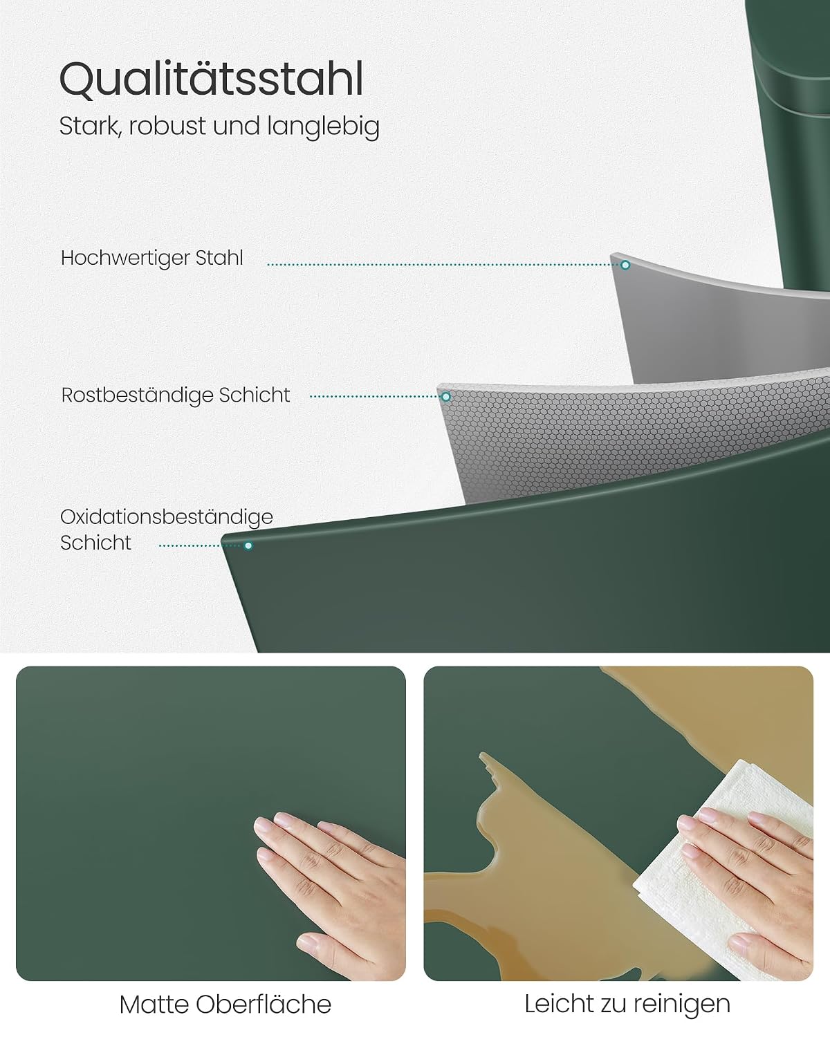 Detalle 2 de Mülleimer Küche SONGMICS LTB050C02 50 Liter