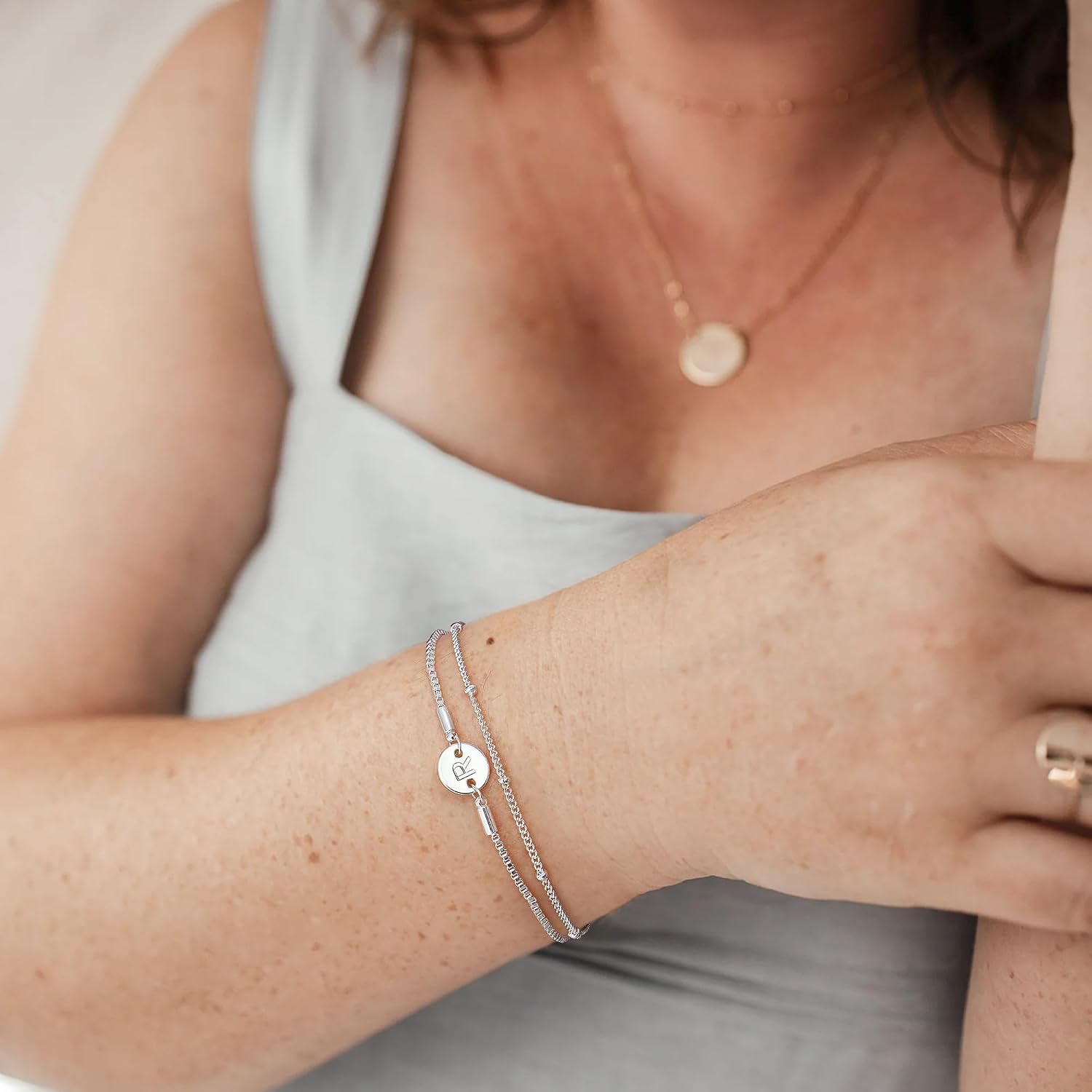 Thumbnail 5 de BodyBonita pulsera de capas inicial A–Z