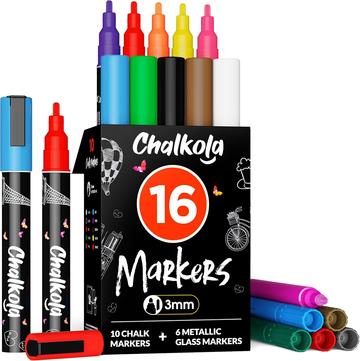 Detalle de Chalkola 16 Kreidestifte Abwaschbar