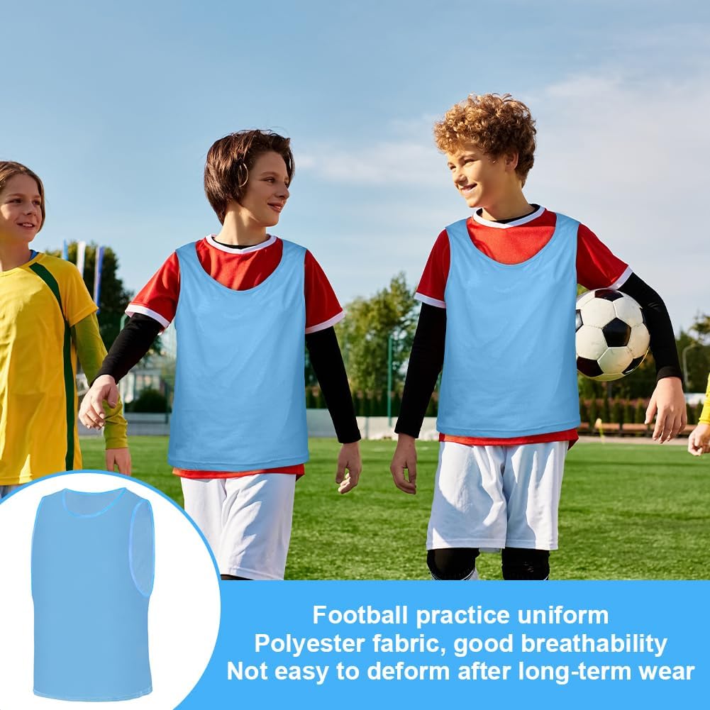 Thumbnail 4 de AUYAO träningsvästar för fotboll, 6-pack i neongrön polyester