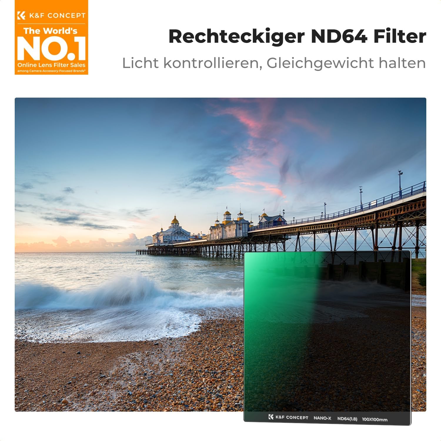 Detalle 2 de K&F Concept Nano-X ND64 100x100mm Rechteckfilter