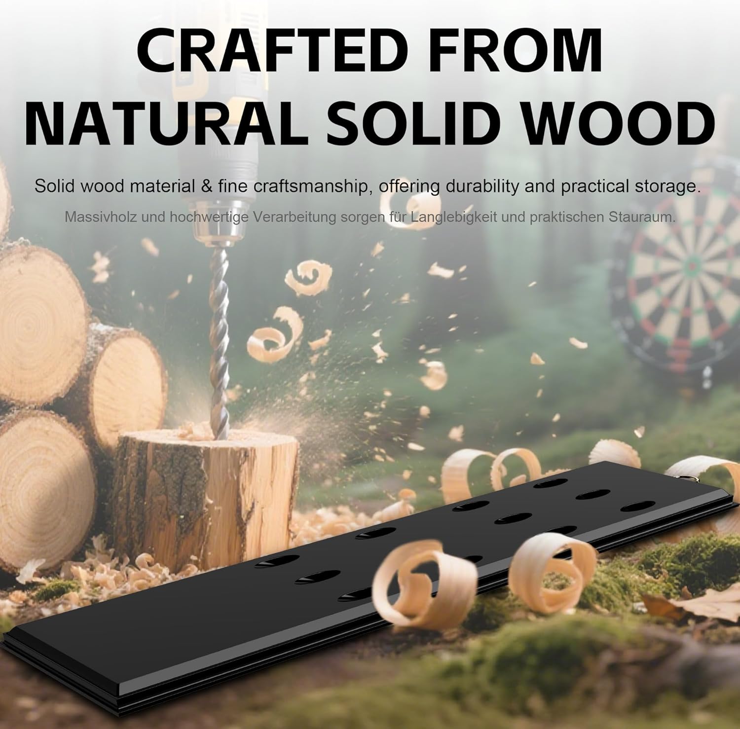 Detalle de CyeeLife Dart Halter aus Holz für 12 Darts