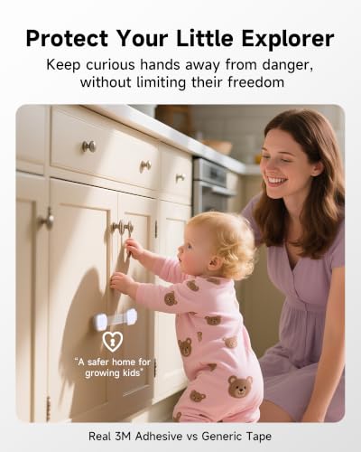 Detalle 2 de Infinno Cabinet Locks for Baby Proofing (12 Pack) – Safe, Tool-Free Child Cabinet Latches