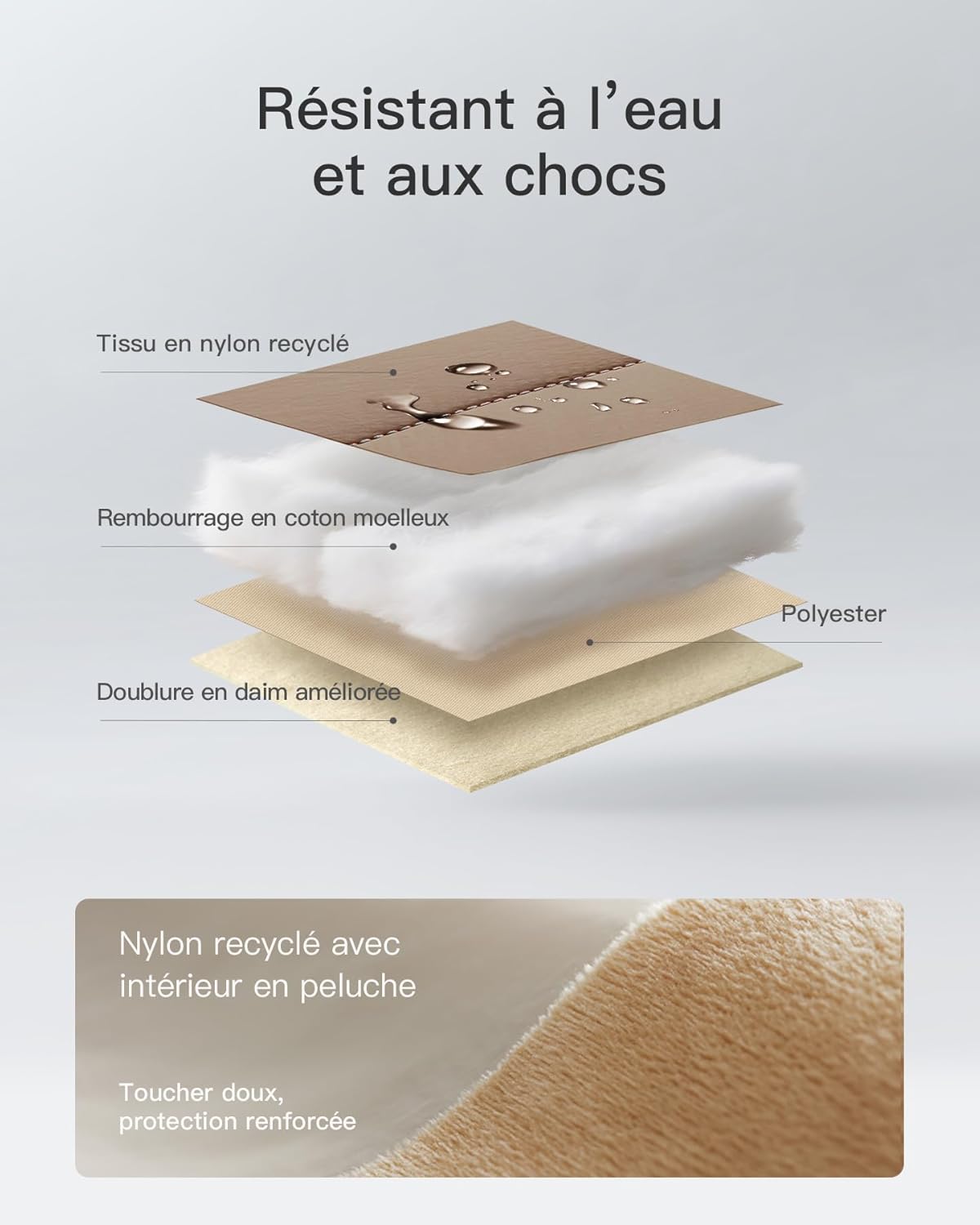 Thumbnail 4 de Inateck Housse 360° Protection 13 pouces pour MacBook Pro/Air et Surface (Latte)