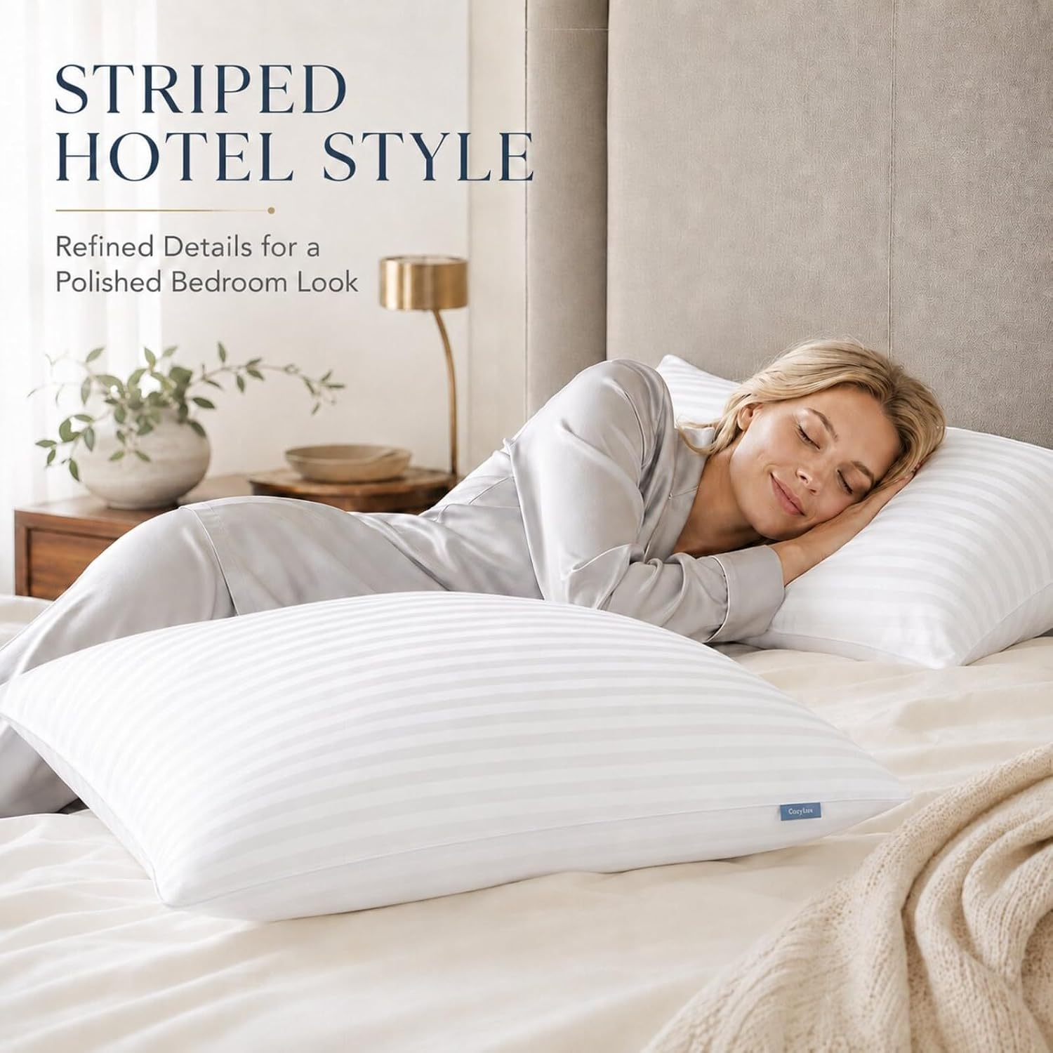 Detalle 2 de CozyLux Bed Pillows, Queen Size