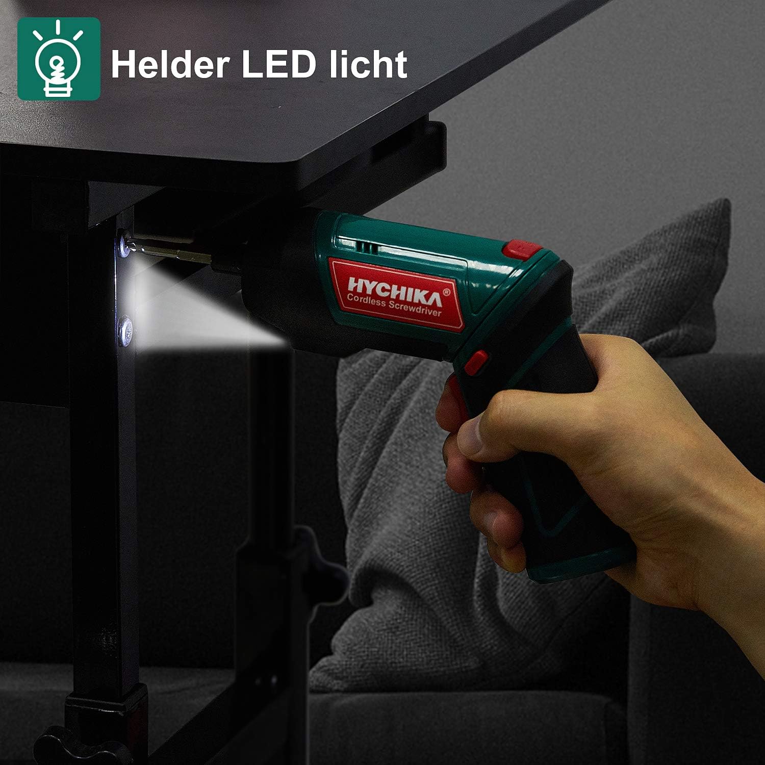 Thumbnail 5 de HYCHIKA Avvitatore Elettrico 6 N.m (3,6 V, batteria 2,0 Ah) con LED, USB e 20 accessori per DIY e mobili