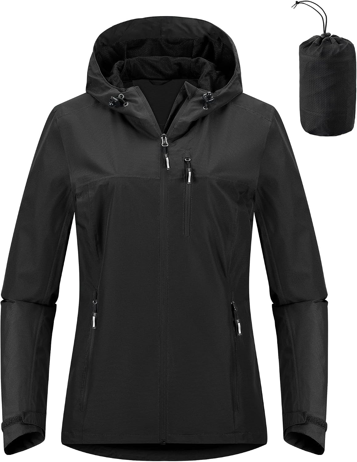 Detalle de Outdoor Ventures Damen Regenjacke 10000MM – wasserdicht, atmungsaktiv, leicht gefüttert