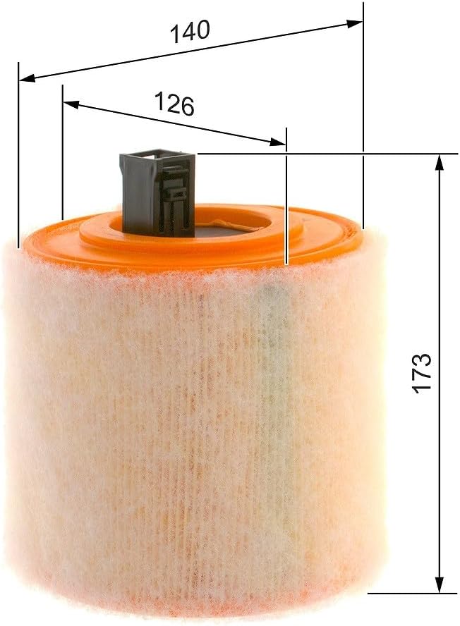 Detalle de Bosch S0436 luftfilter för bil, runt och fordonsanpassat