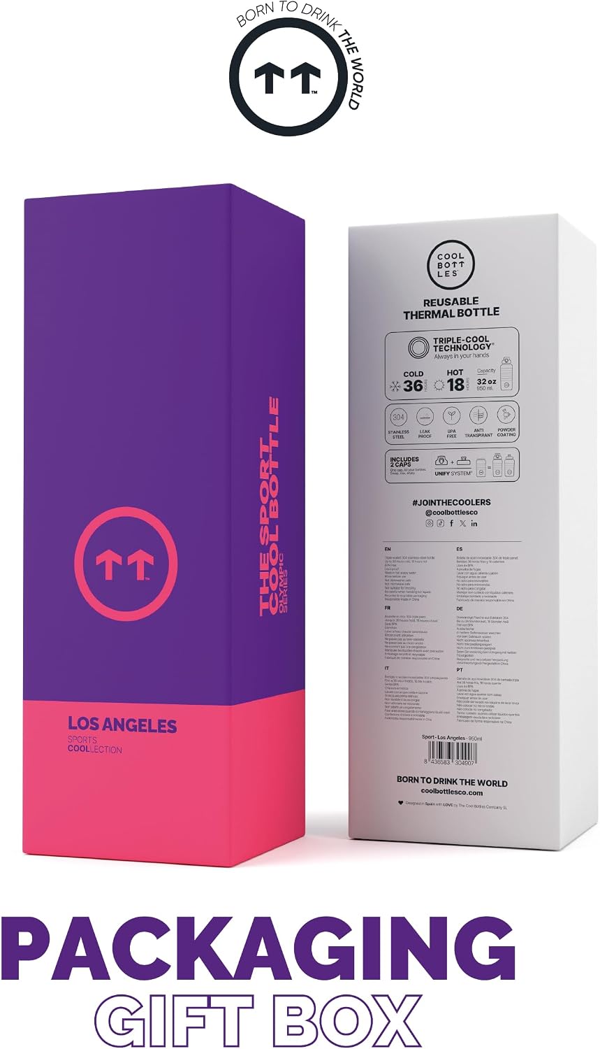 Thumbnail 6 de Cool Bottles CBSP9LAX – butelka termiczna 950 ml Los Angeles, dwie zakrętki