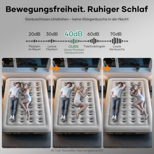 Thumbnail 8 de OlarHike Luftmatratze selbstaufblasend 140x200x50 cm – Gästebett mit integrierter Pumpe