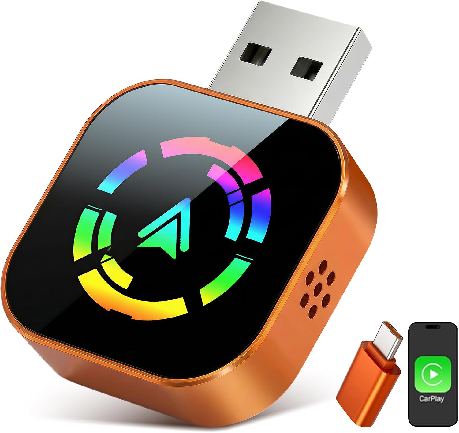 Detalle de Jumpeak 2026 Upgraded Wireless CarPlay Adapter (mini USB, 5.8GHz Wi‑Fi, Bluetooth 5.3)