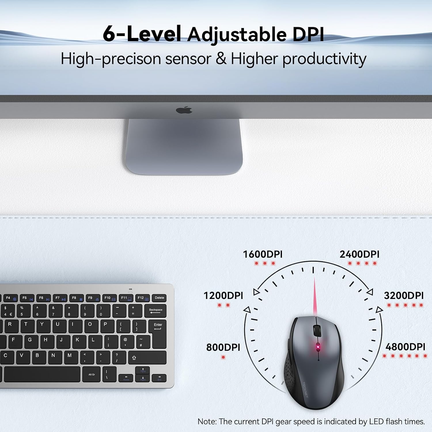 Detalle 2 de TECKNET Wireless Mouse 4800 DPI for Laptop 🖱