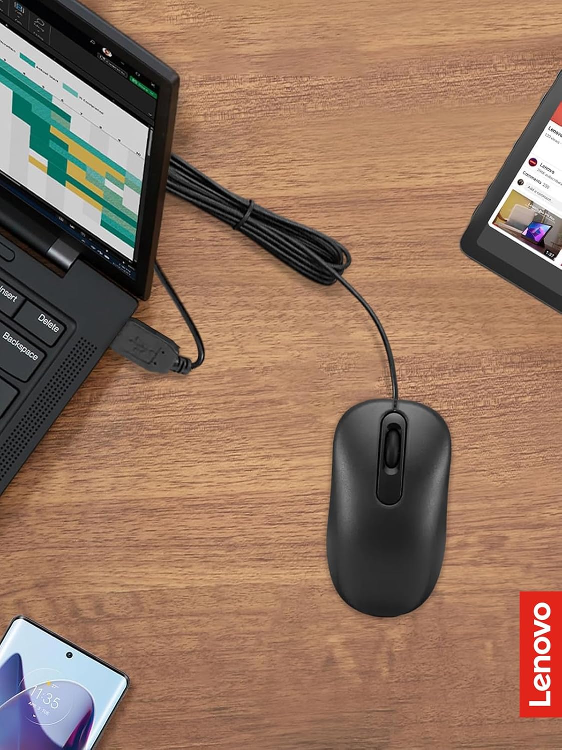 Thumbnail 6 de Lenovo wired USB mouse, full-size