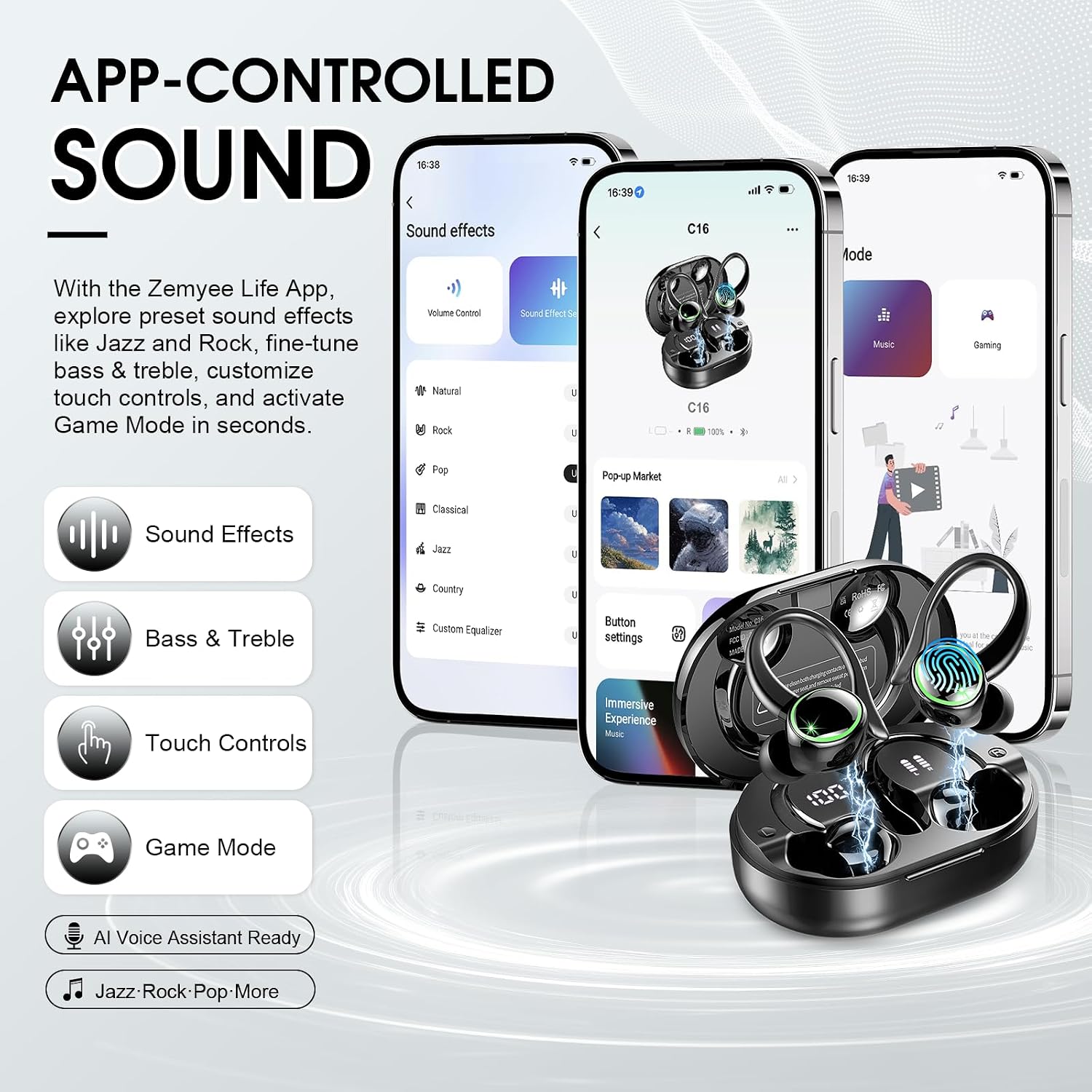 Detalle de Wireless Earbuds with App Custom EQ and 50+ Hours Playtime