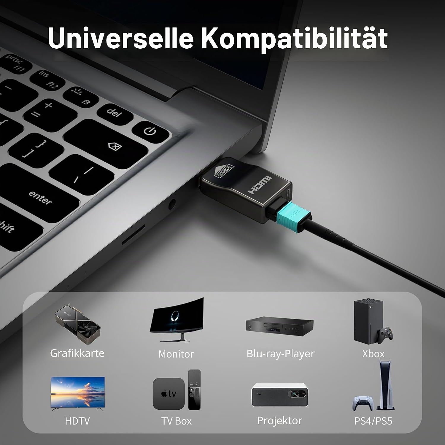 Thumbnail 6 de RUIPRO RUIPRO 8K HDMI 2.1 Kabel mit abnehmbarem Stecker (Glasfaser), 15 m, Ultra High Speed 48 Gbit/s – für 8K@60Hz & 4K@120Hz