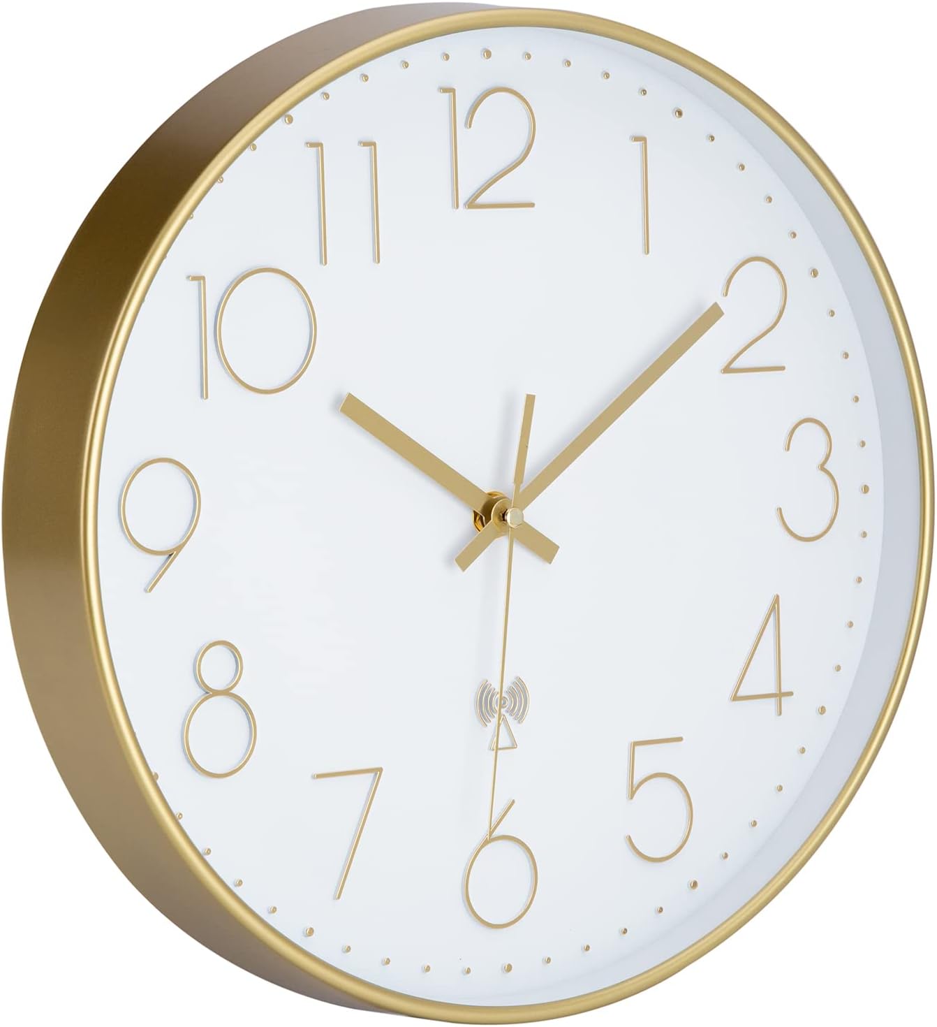 Detalle de VIVILINEN Clock-12 – bezgłośny zegar ścienny sterowany radiowo, 30 × 30 cm