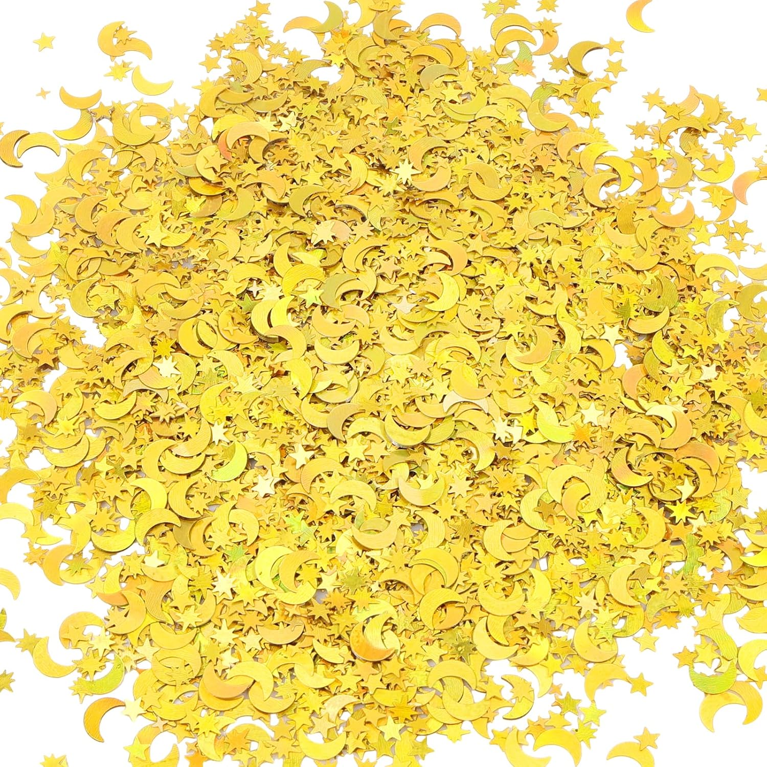 HOTUT Confettis Étoilé Lune, 45 g – Or, Confettis étoiles et lunes pour décorations festives
