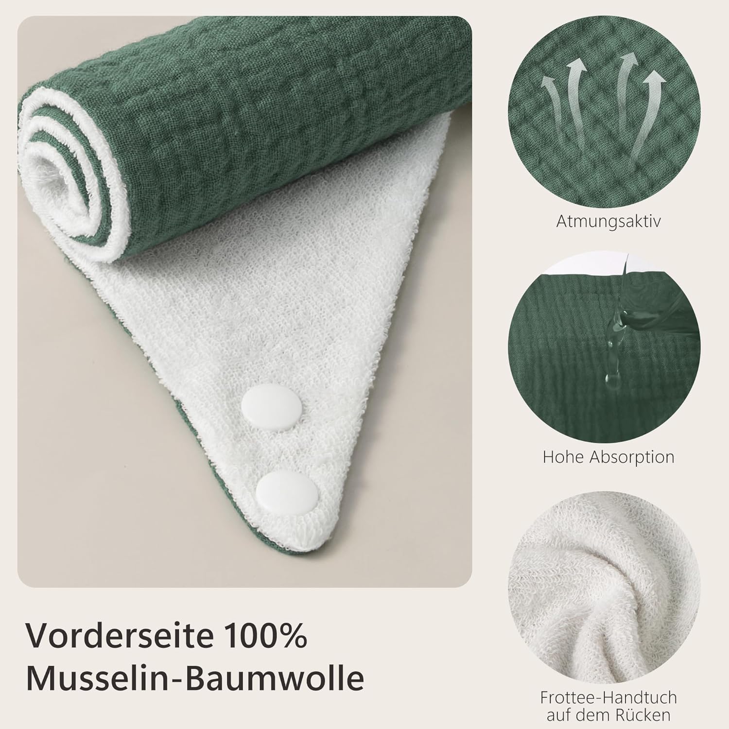 Detalle 2 de Bearmoss Lätzchen Musselin 8 Stück
