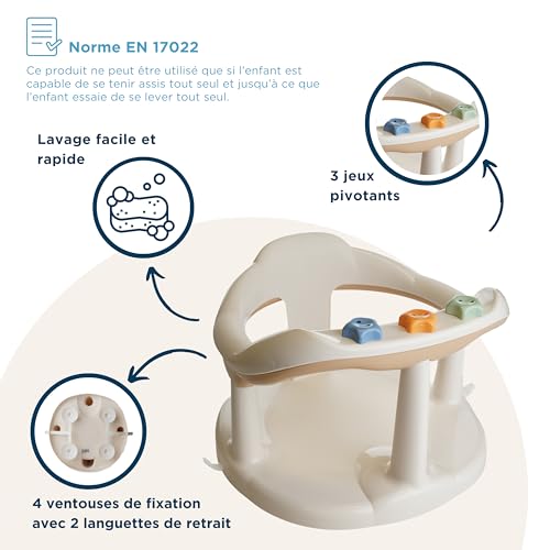 Detalle de Thermobaby Anneau de bain Aquababy — siège ergonomique pour bébé 7–16 mois, facile et stable