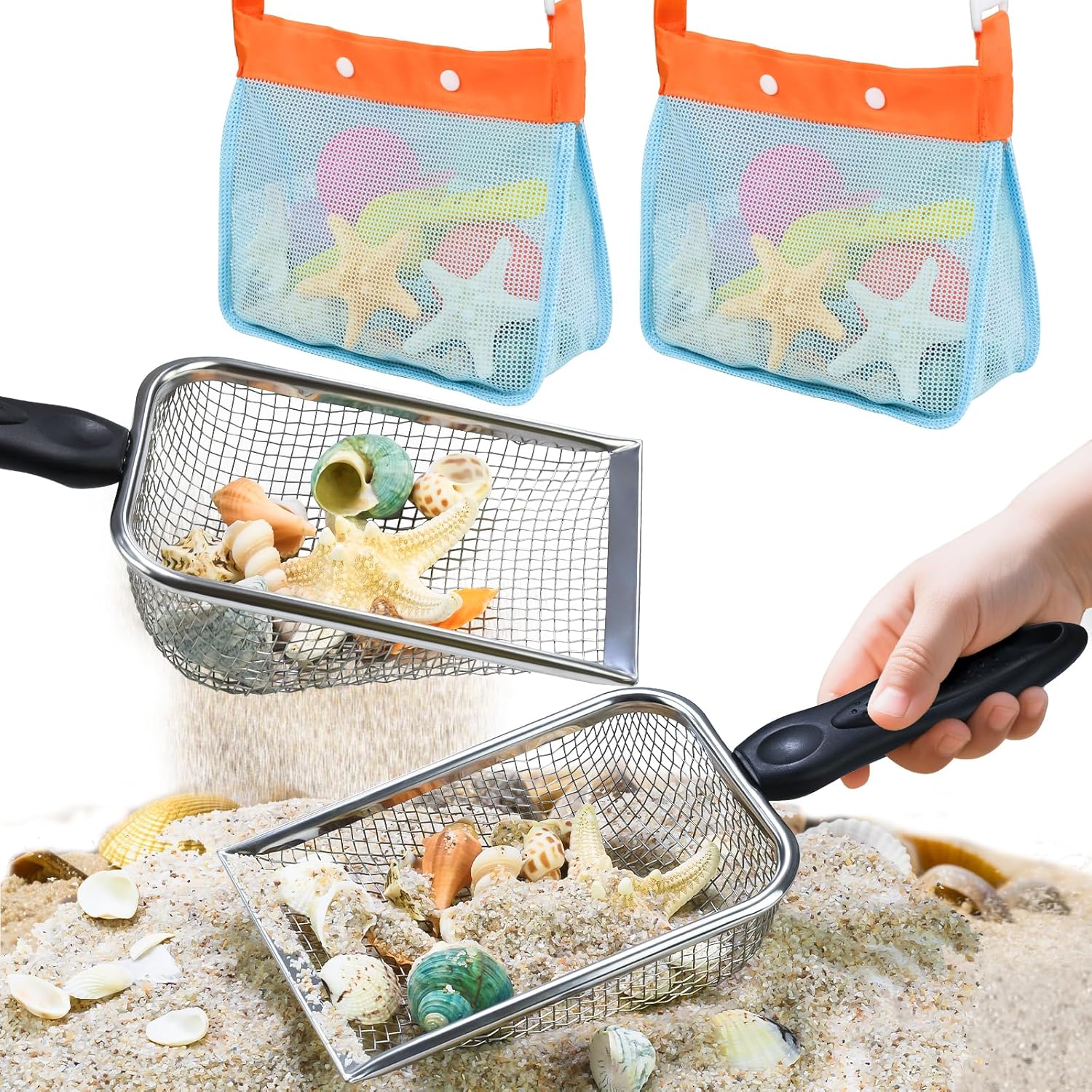 Detalle de QINGLER Beach Shovel Sand Sifters 2-Pack