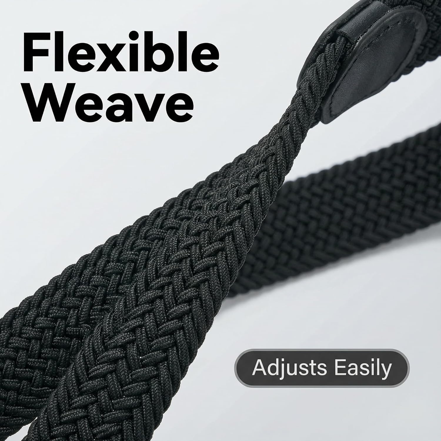 Detalle de BELTER Stretchgürtel Elastischer Gürtel – Flechtgürtel aus Polyester, unisex
