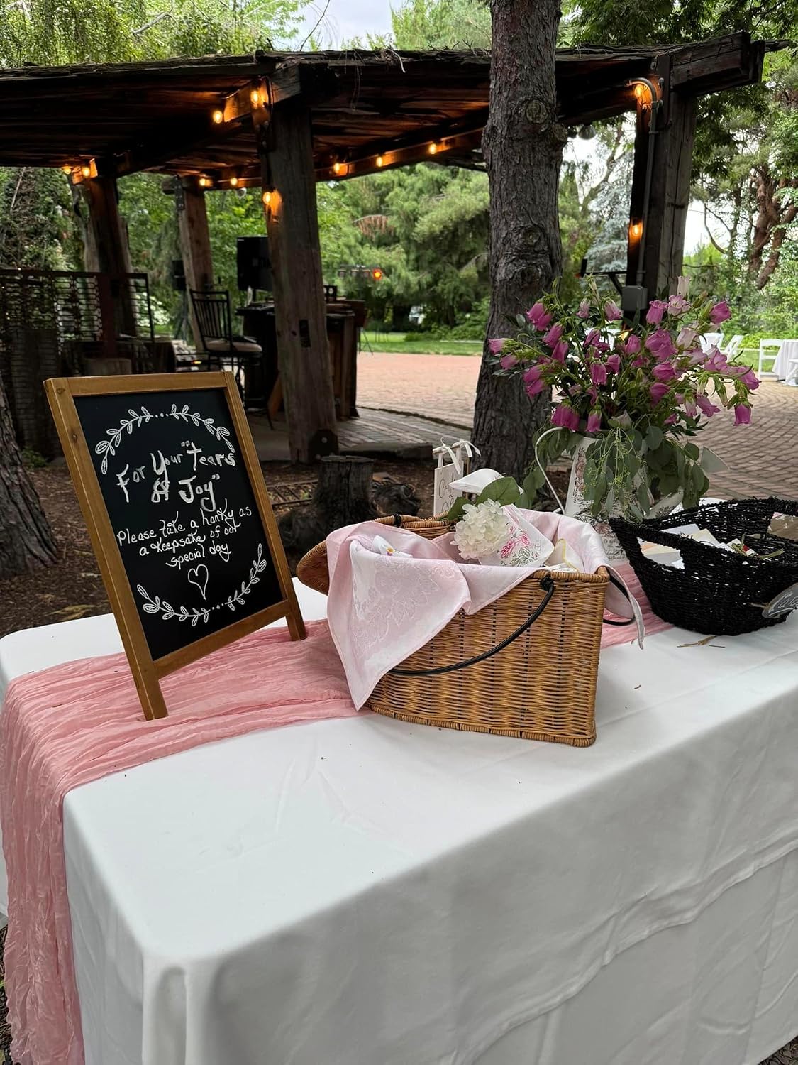 Thumbnail 3 de Dusty Pink Cheesecloth Table Runner 35x120 Inches