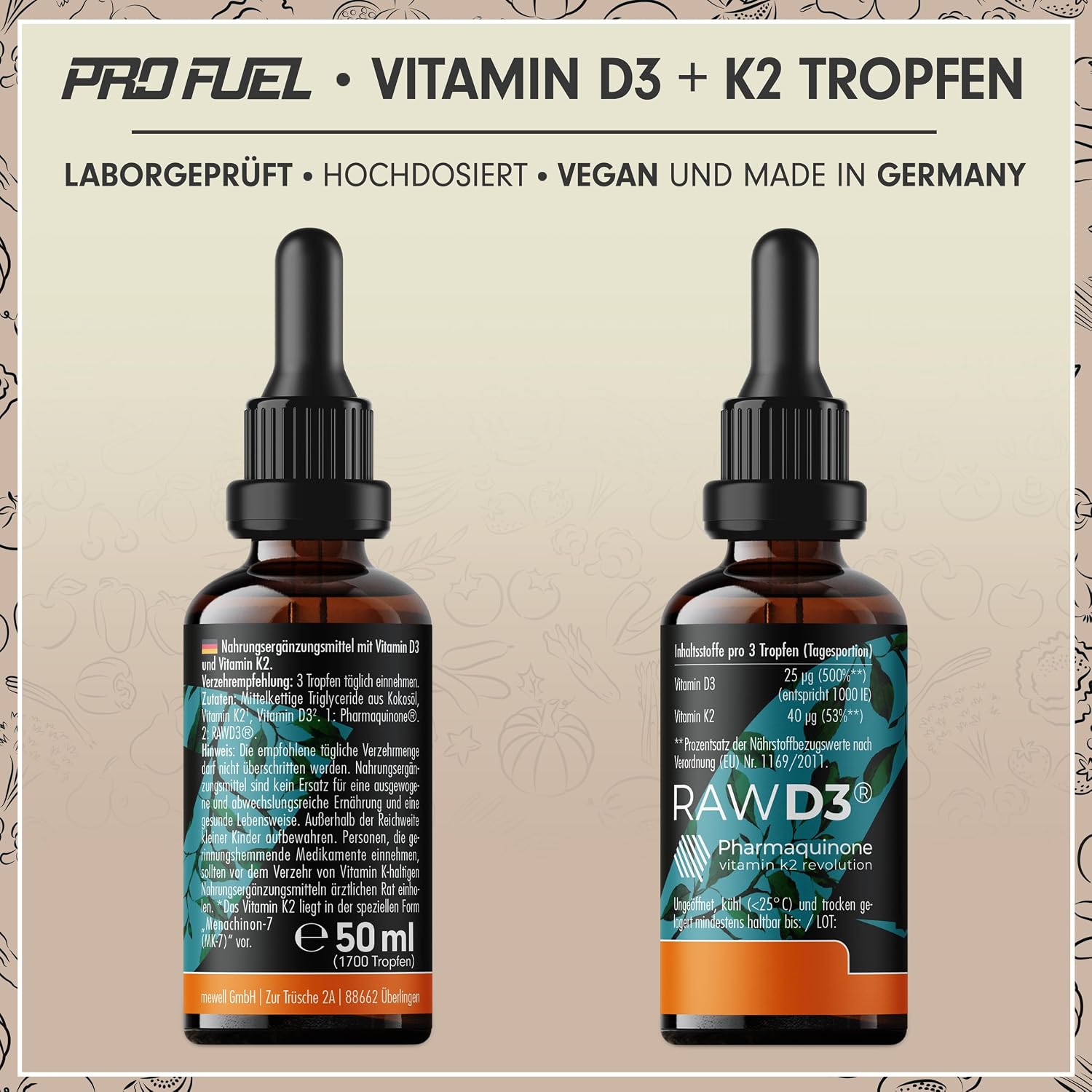 Thumbnail 5 de Vitamin D3 K2 vegan 1700 Tropfen 50 ml 1000 IE + 40 µg pro Tropfen