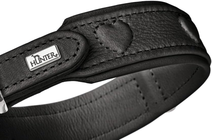 Thumbnail 3 de HUNTER SOHO X Love Hundehalsband aus Rindsleder, schwarz – gepolstert & fellschonend, Größe 47