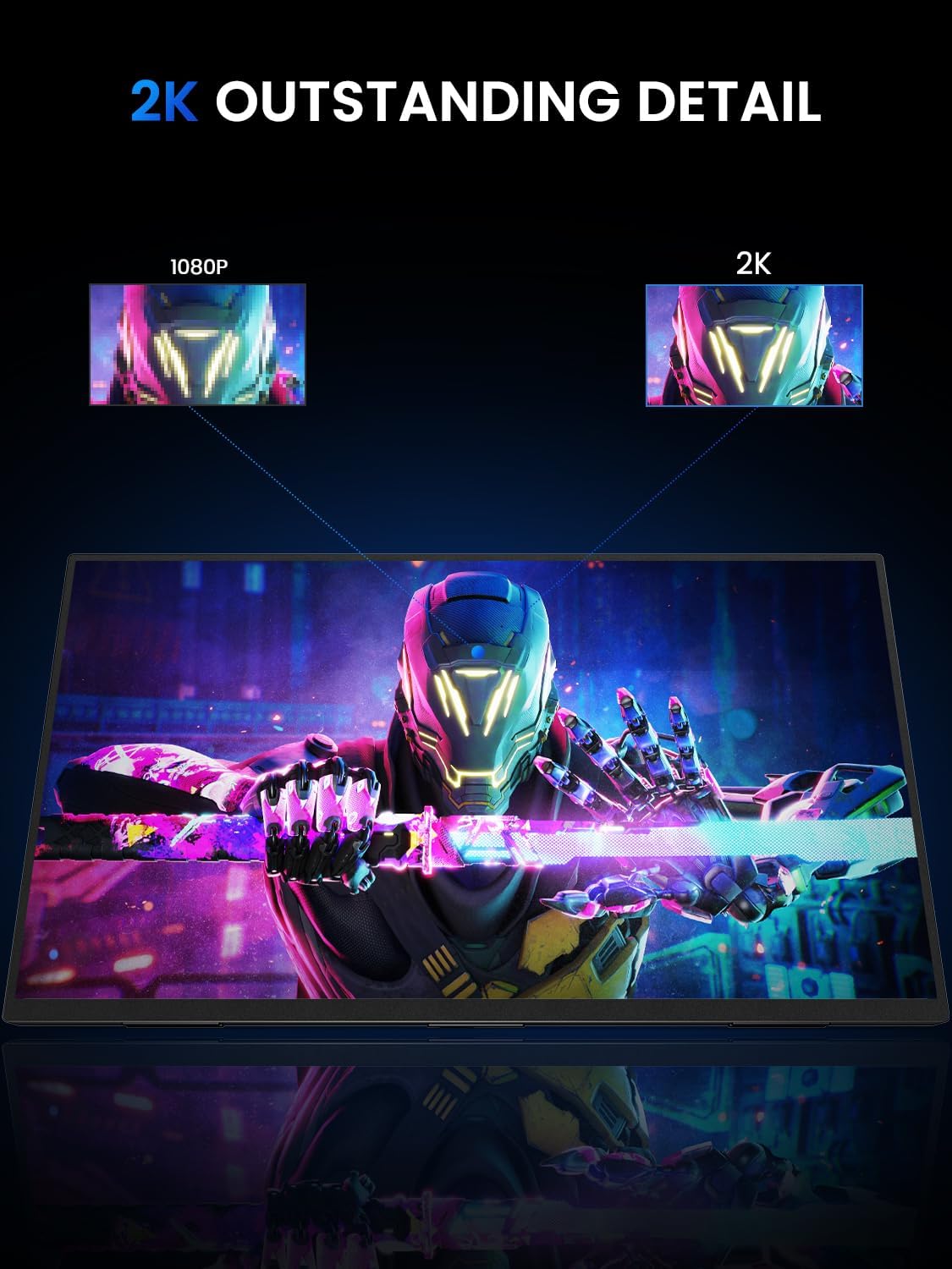 Detalle de UPERFECT 24,5 Zoll 2K 165Hz Portable Monitor