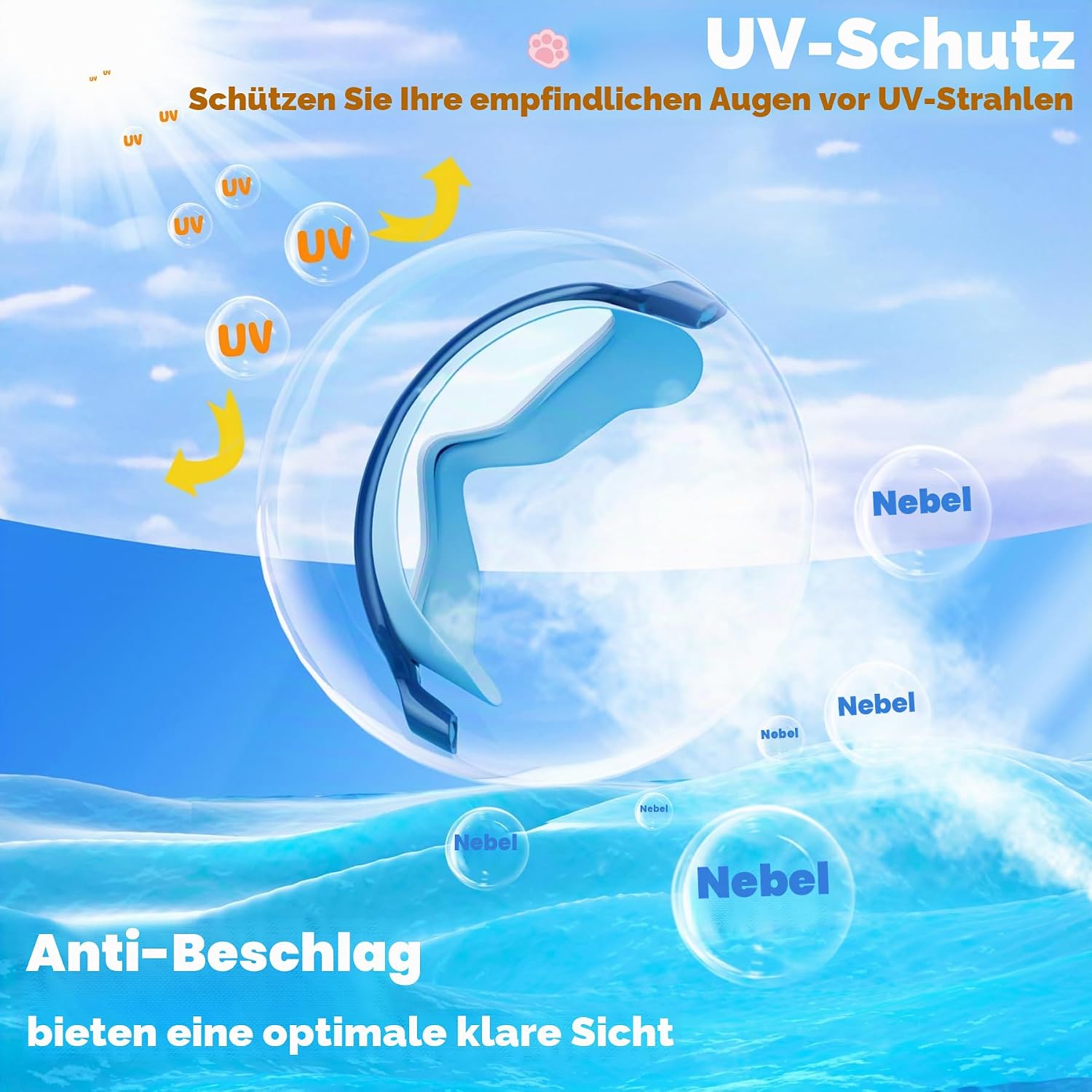 Detalle 2 de COOLOO Kinder-Schwimmbrille 2er-Pack – Anti-Beschlag, UV-Schutz, Auslaufen sicher, 4–14 Jahre