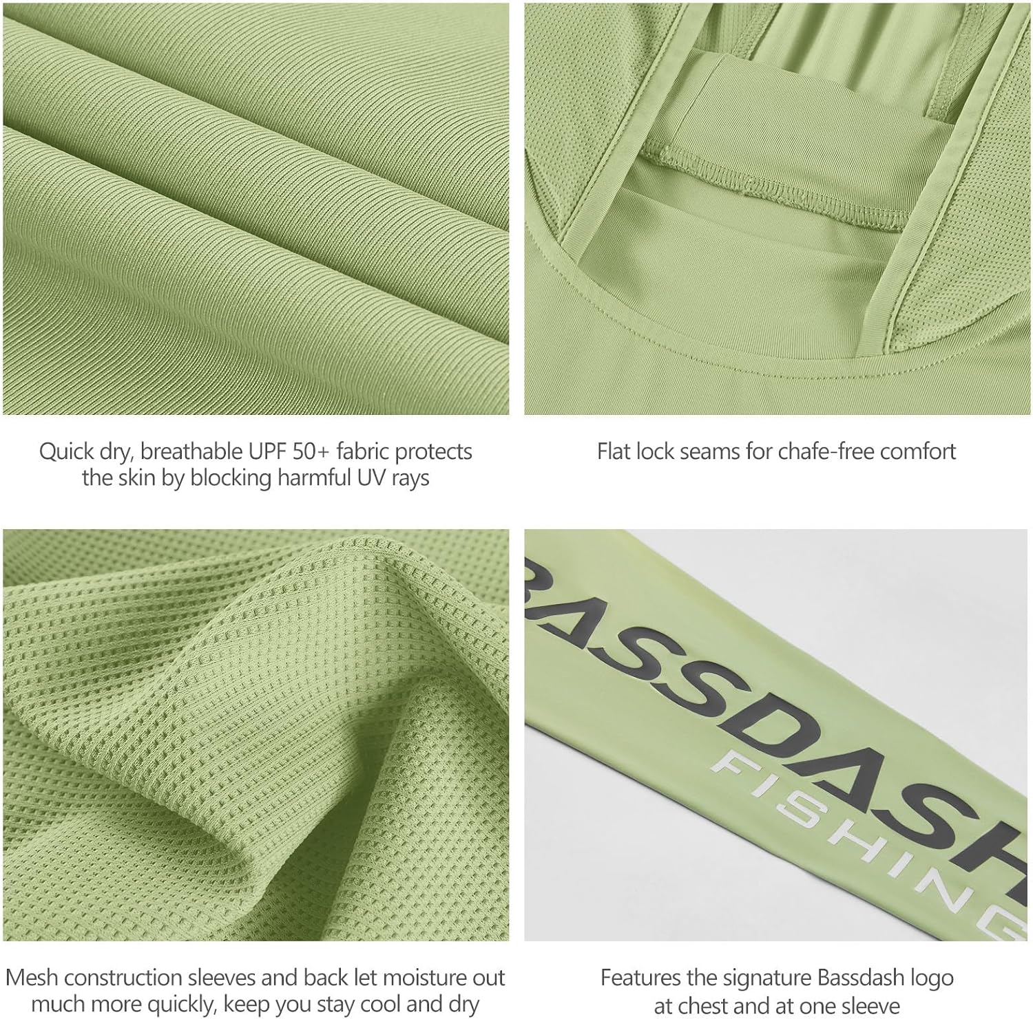 Detalle 2 de Bassdash UPF50+ UV Hoodie für Angeln