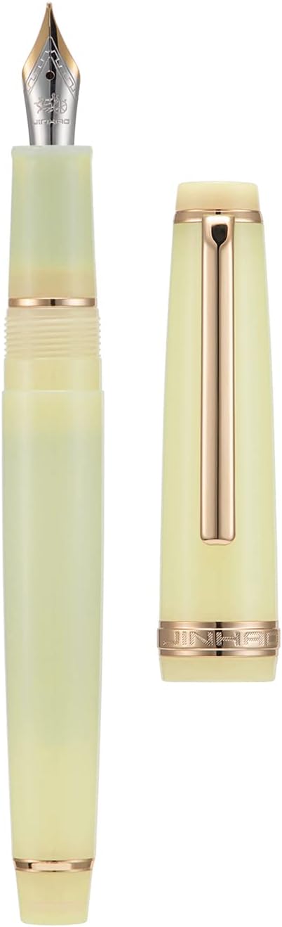 Thumbnail 2 de Jinhao 82 Harz Füllfederhalter Set – 2 Stück mit Konverter, Transparent Gelb, Iridium Extra Fein & Fein Spitze