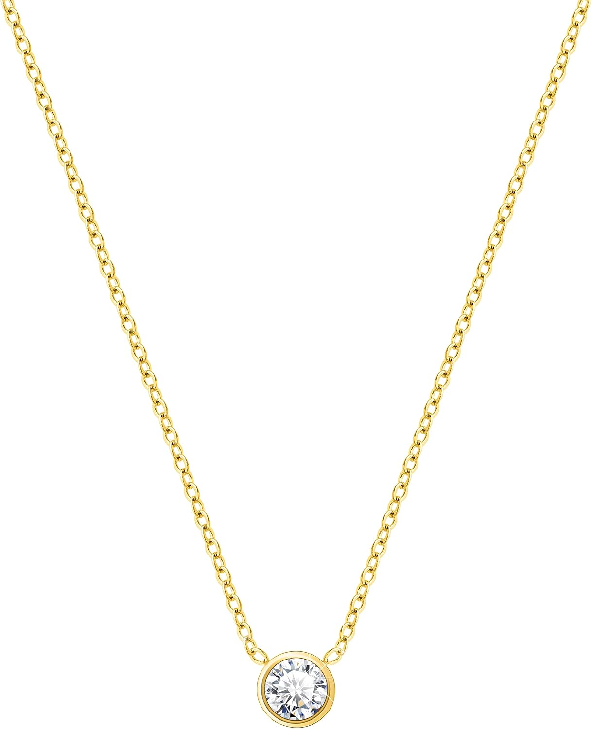 Thumbnail 6 de KristLand 18 Karat vergoldete Titanstahl Halskette – Verstellbare Länge, Zirkonia, Rose Gold/Gold/Silber