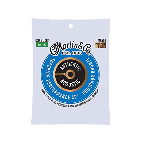 Detalle de Martin MA530 Authentic SP Extra Light Phosphor Bronze 10-47 — Corde per chitarra acustica
