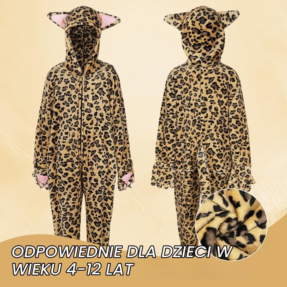 Detalle de AUYAO dziecięca piżama kigurumi, jednoczęściowy pluszowy kostium zwierzęcia