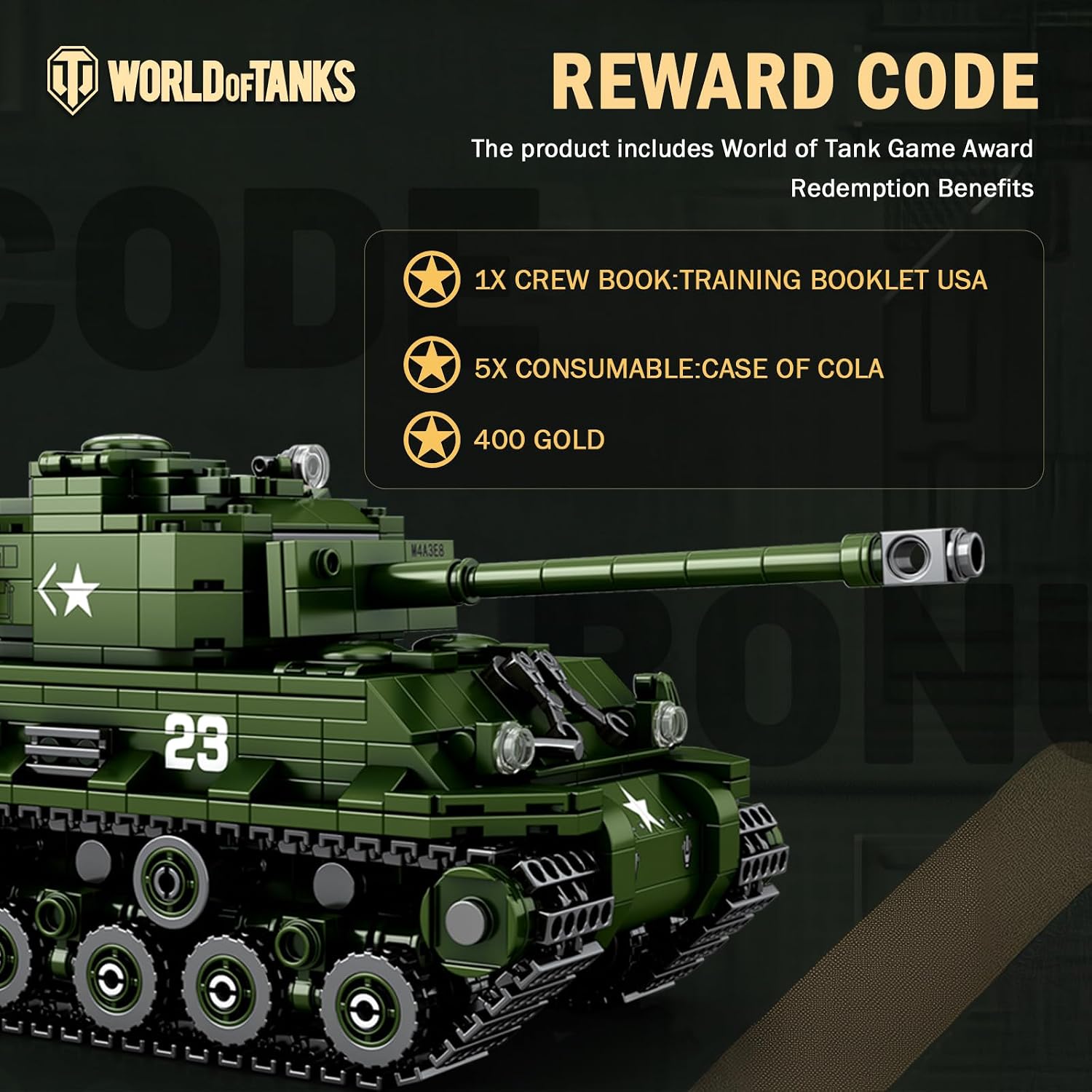 Thumbnail 6 de Reobrix M4A3E8 Sherman tank set 836 pcs