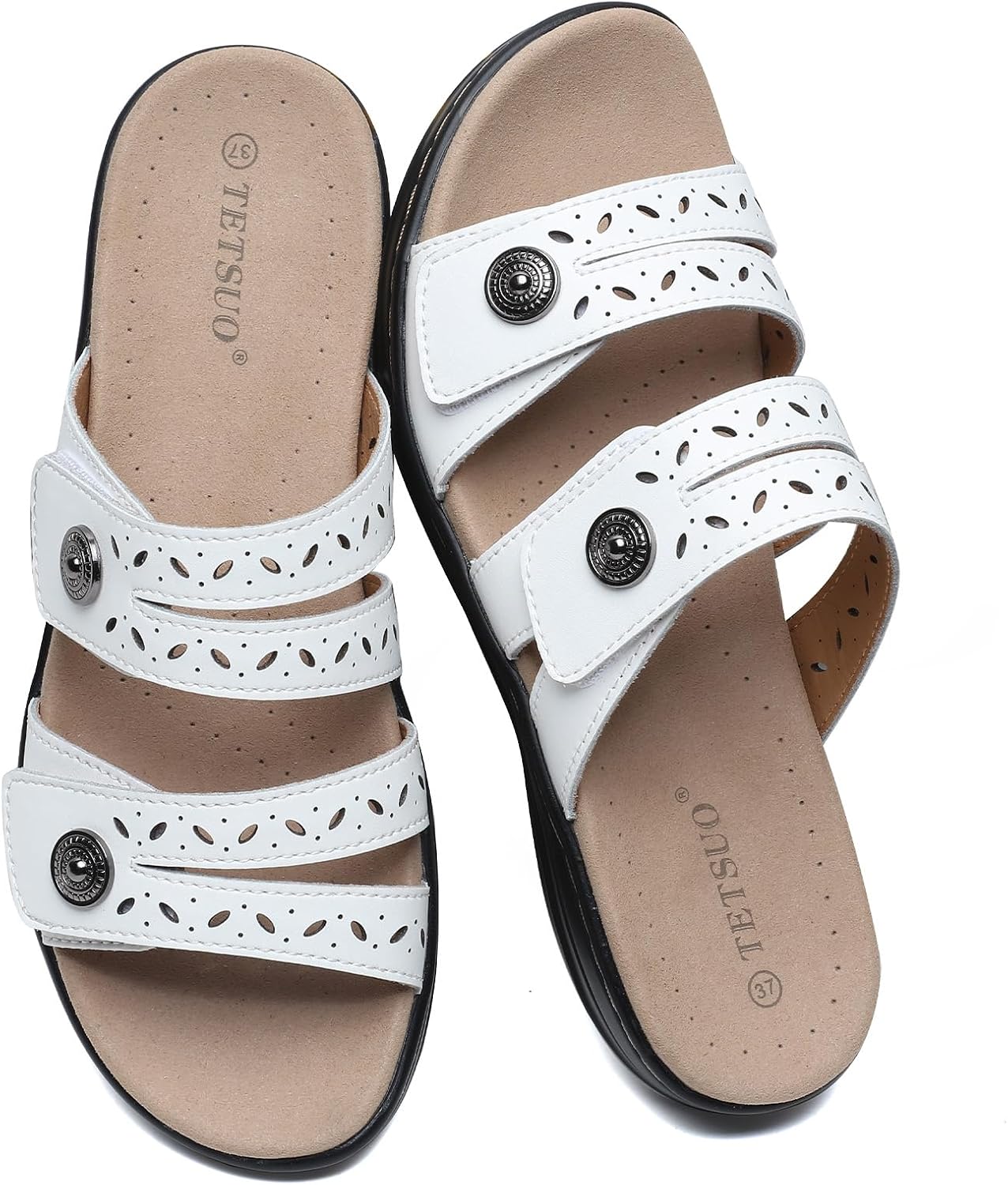 Thumbnail 6 de TETSUO Women's Flat Sandals with Arch Support, Adjustable Straps and Open Toe Comfort