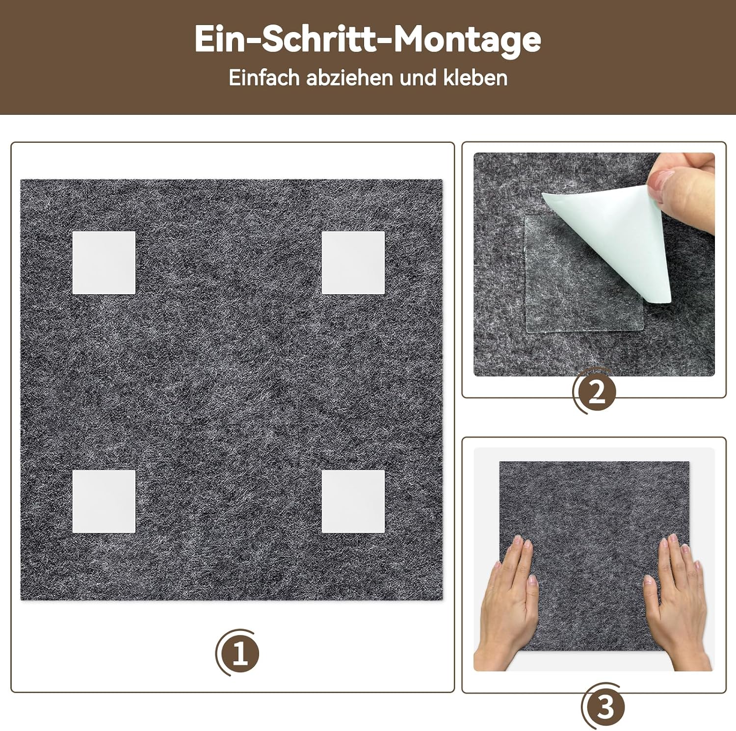 Detalle 2 de CUHIOY Filz Pinnwand 6er Set mit 60 Pins
