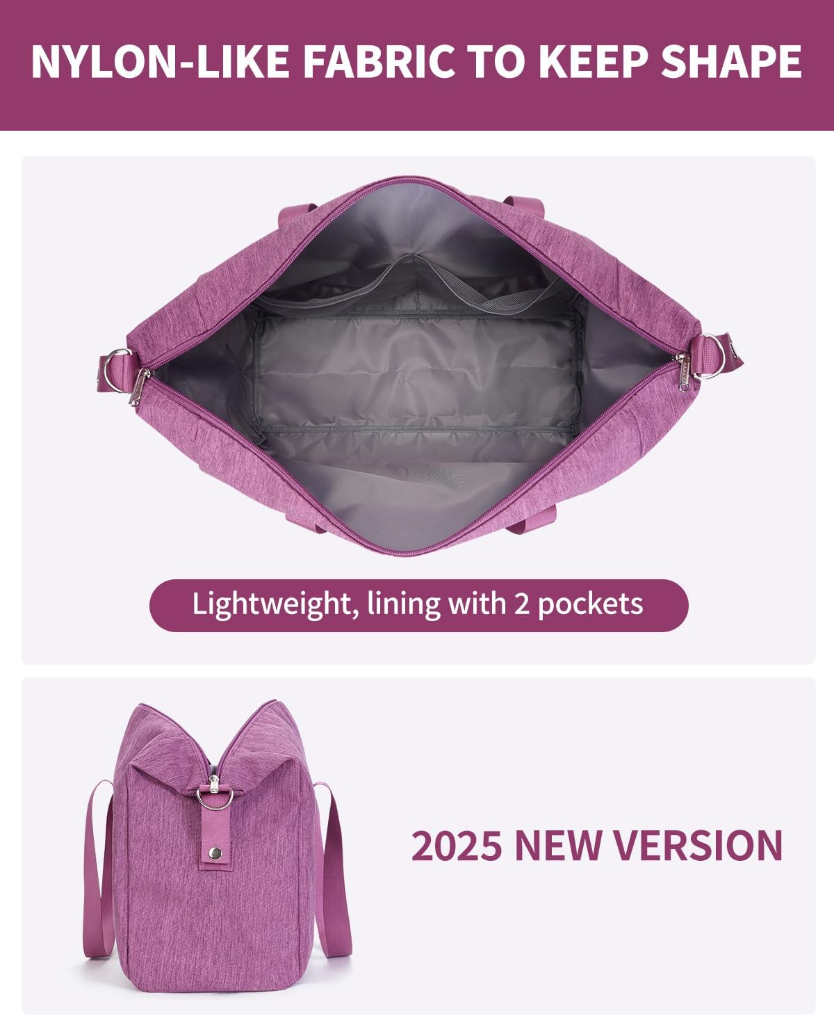 Detalle de Narwey for Easyjet Cabin 45x36x20 Underseat Foldable Travel Duffel (25L) in Dark Purple
